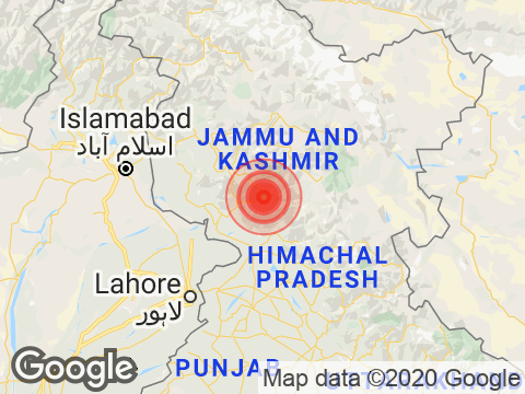जम्मू एवं कश्मीर में कटरा के निकट रिक्टर पैमाने पर 4.2 तीव्रता वाले भूकंप के झटके