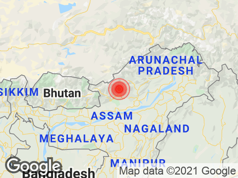 Arunachal Pradesh में Itanagar के निकट रिक्टर पैमाने पर 3.0 तीव्रता वाले भूकंप के झटके