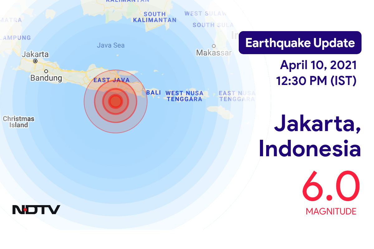 Jakarta, Indonesia के निकट 6.0 तीव्रता वाले भूकंप के झटके Jakarta, Indonesia के निकट 6.0 तीव्रता वाले भूकंप के झटके