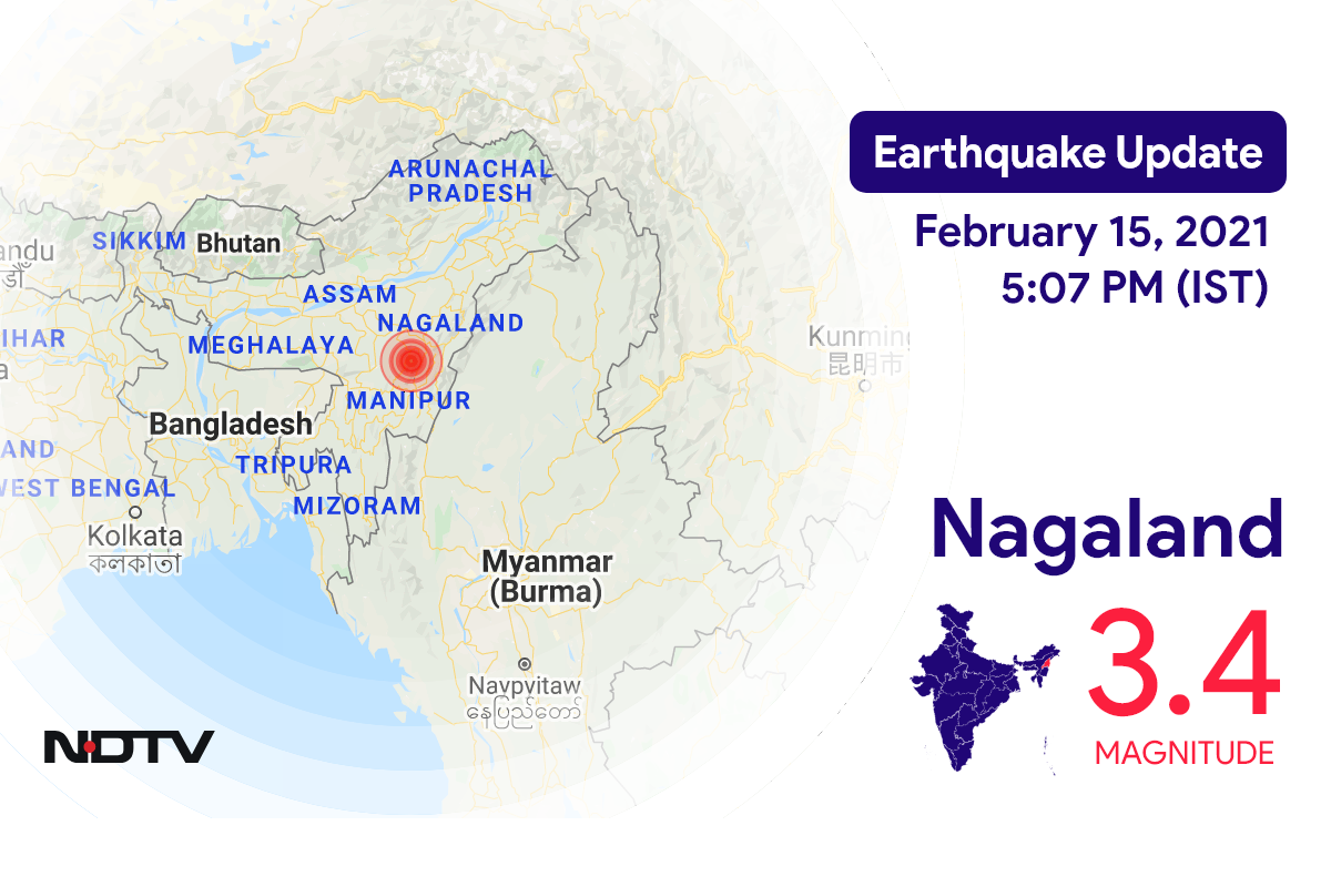 नगालैंड में कोहिमा के निकट रिक्टर पैमाने पर 3.4 तीव्रता वाले भूकंप के झटके