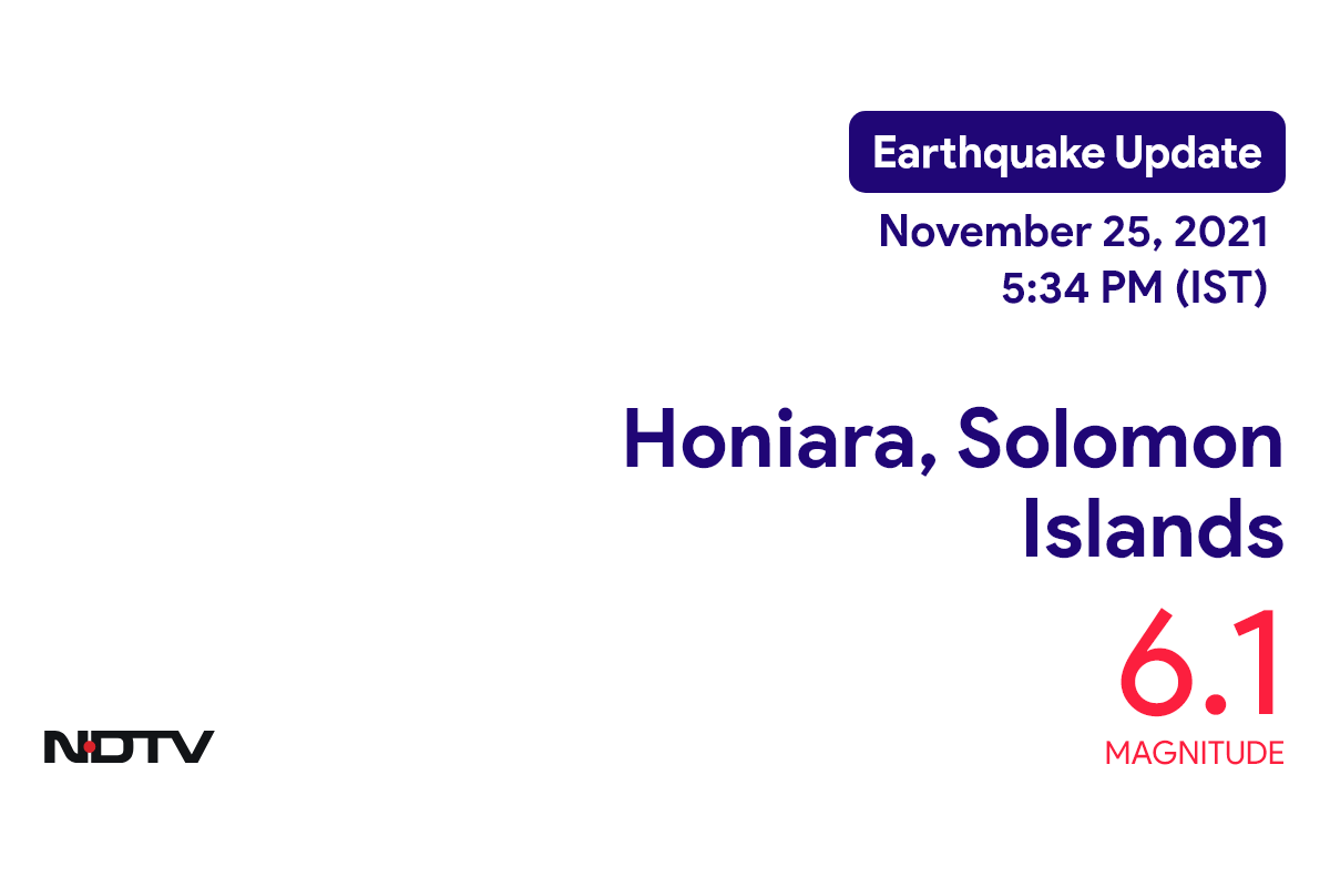 Honiara, Solomon Islands के निकट 6.1 तीव्रता वाले भूकंप के झटके