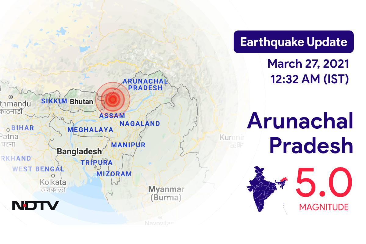 Earthquake in Arunachal Pradesh with Magnitude 5.0 Strikes Near Tawang Earthquake in Arunachal Pradesh with Magnitude 5.0 Strikes Near Tawang