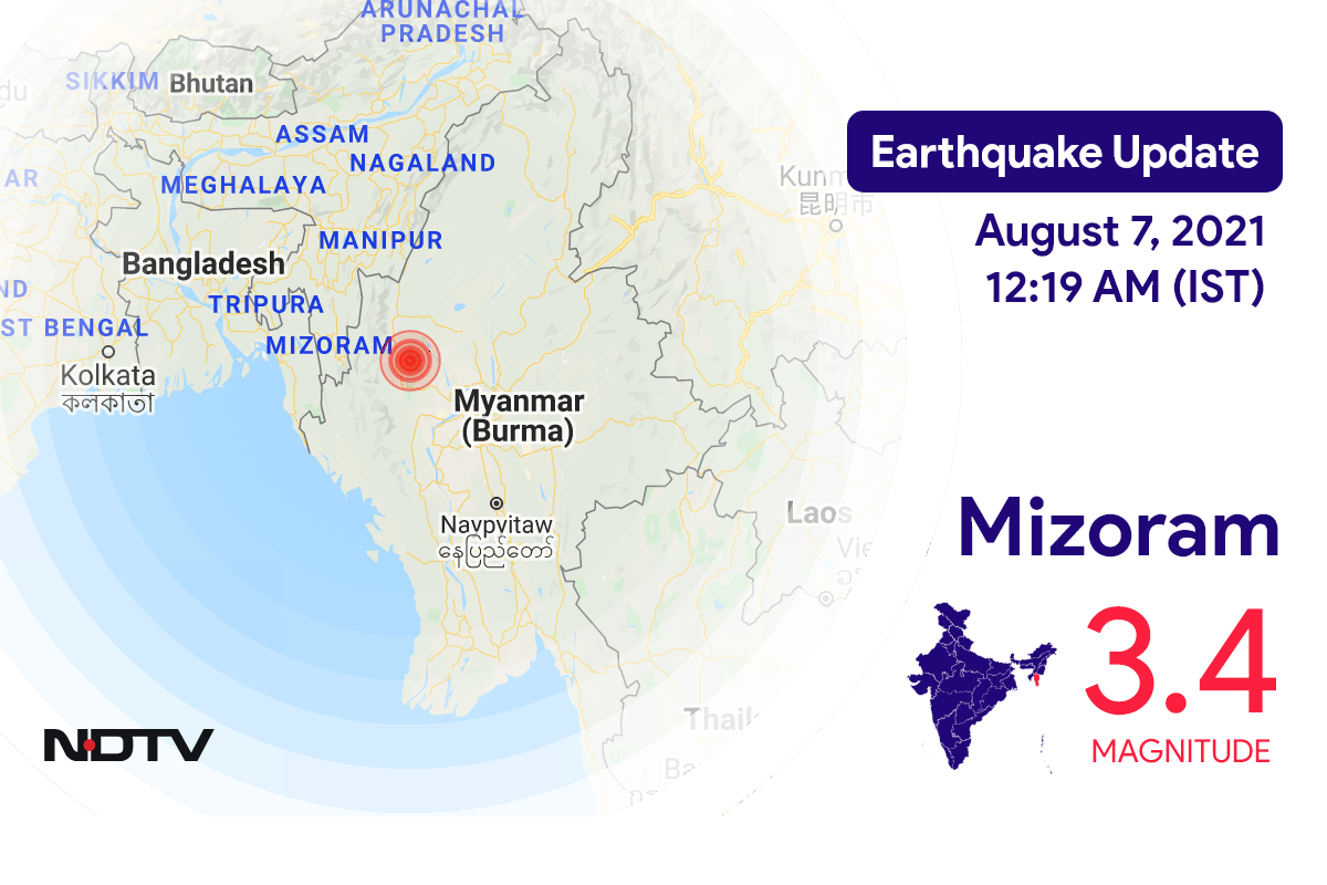 मिजोरम के चंफाई इलाके के निकट भूकंप के झटके, जानमाल के नुकसान की खबर नहीं