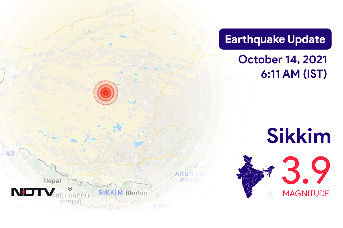 Sikkim में Lachung के निकट रिक्टर पैमाने पर 3.9 तीव्रता वाले भूकंप के झटके