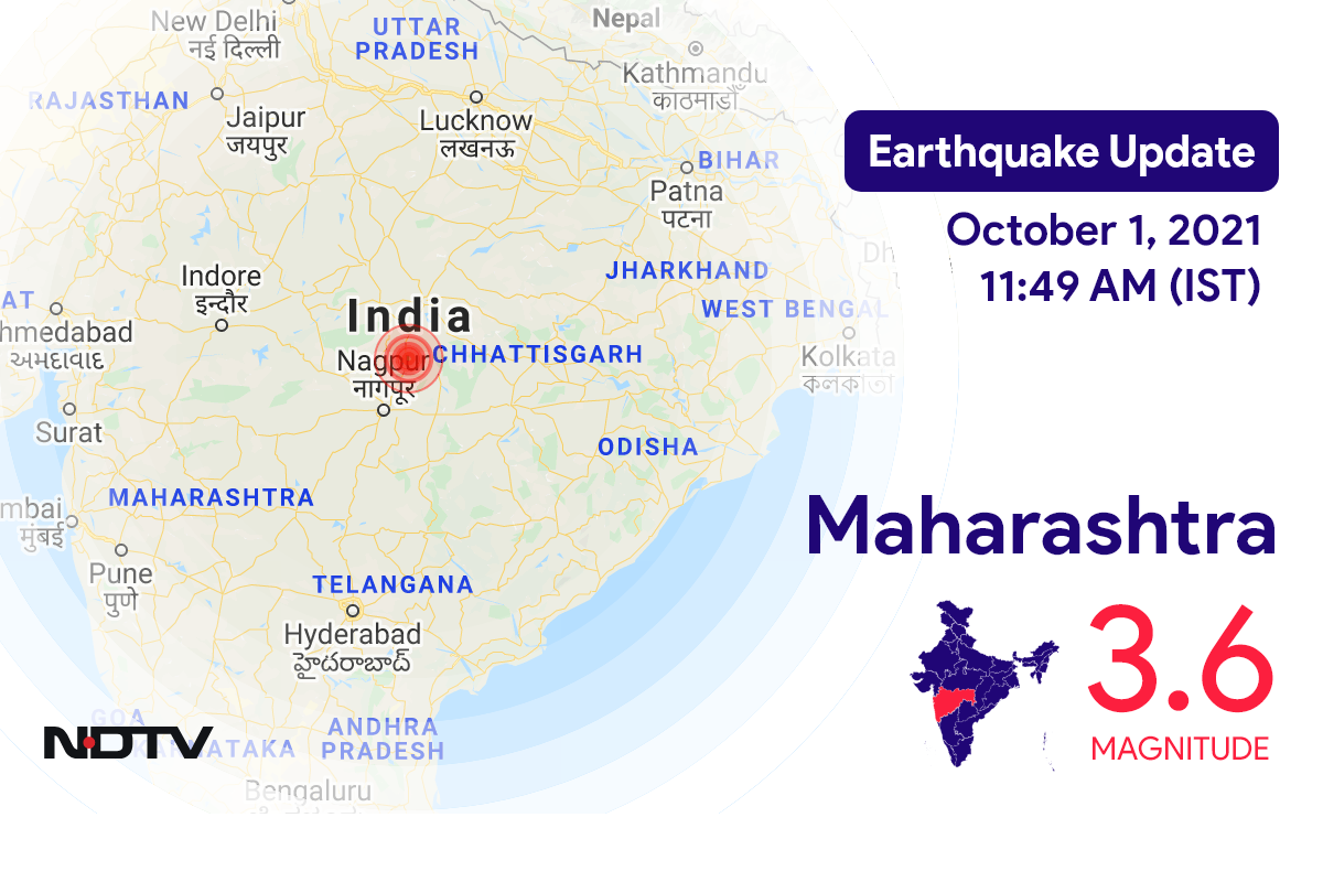 Maharashtra में Nagpur के निकट रिक्टर पैमाने पर 3.6 तीव्रता वाले भूकंप के झटके