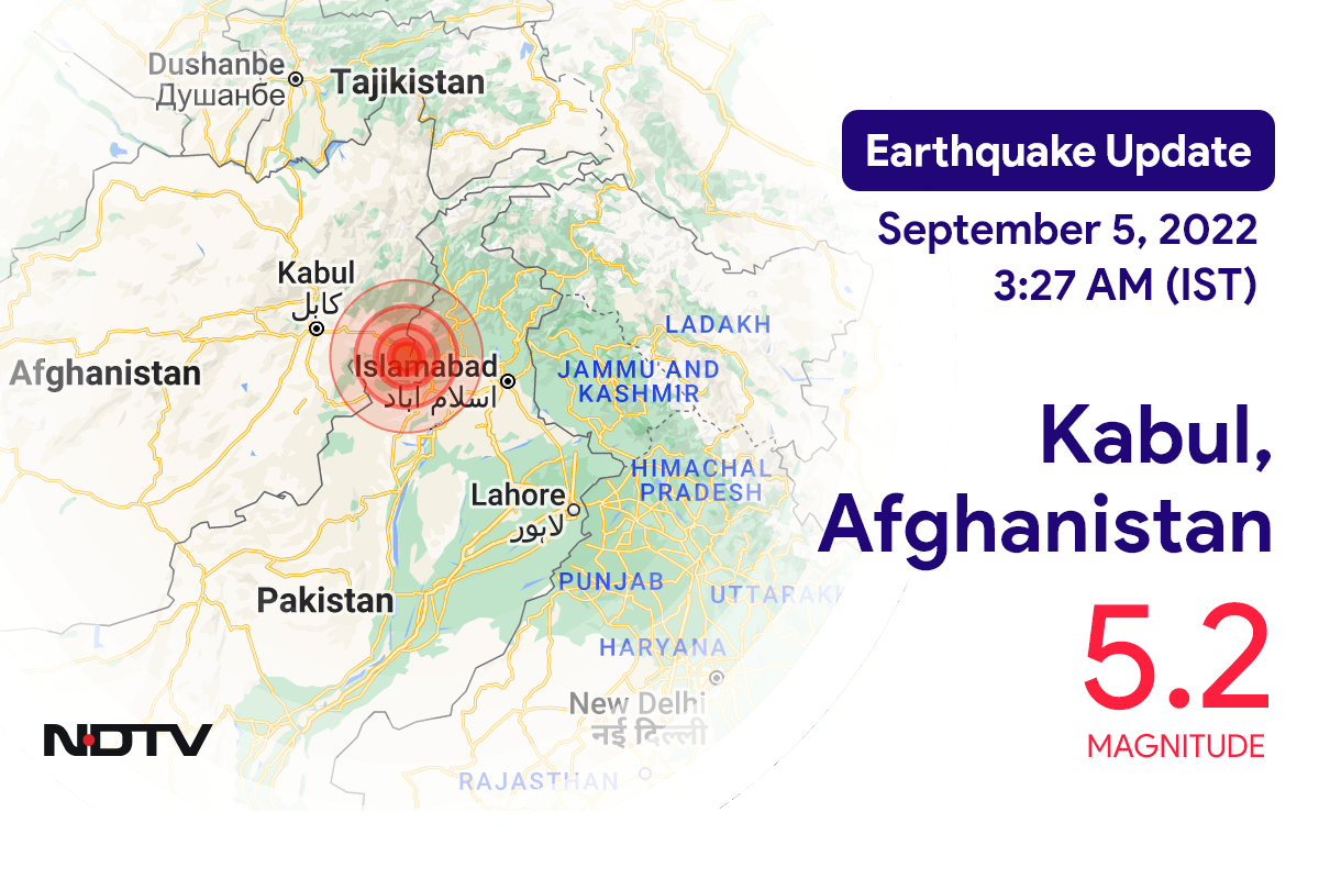 Kabul, Afghanistan के निकट 5.2 तीव्रता वाले भूकंप के झटके