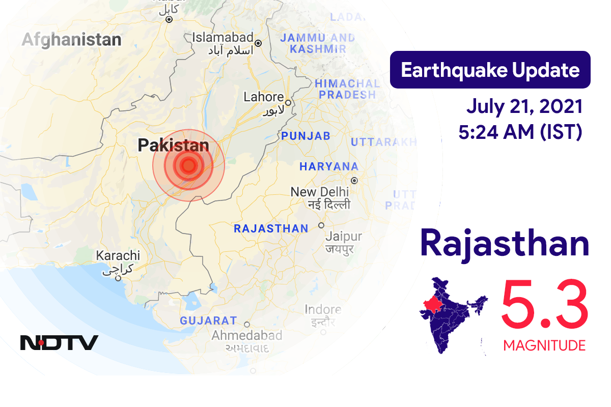 राजस्थान में बीकानेर के निकट रिक्टर पैमाने पर 5.3 तीव्रता वाले भूकंप के झटके