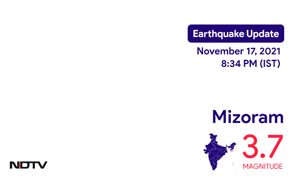 Mizoram में Champhai के निकट रिक्टर पैमाने पर 3.7 तीव्रता वाले भूकंप के झटके