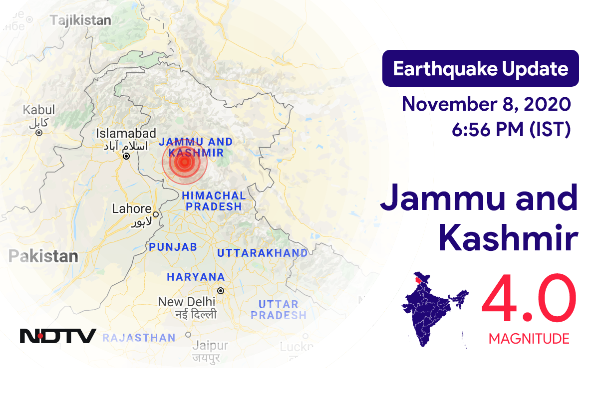 Jammu and Kashmir में Pahalgam के निकट रिक्टर पैमाने पर 4.0 तीव्रता वाले भूकंप के झटके