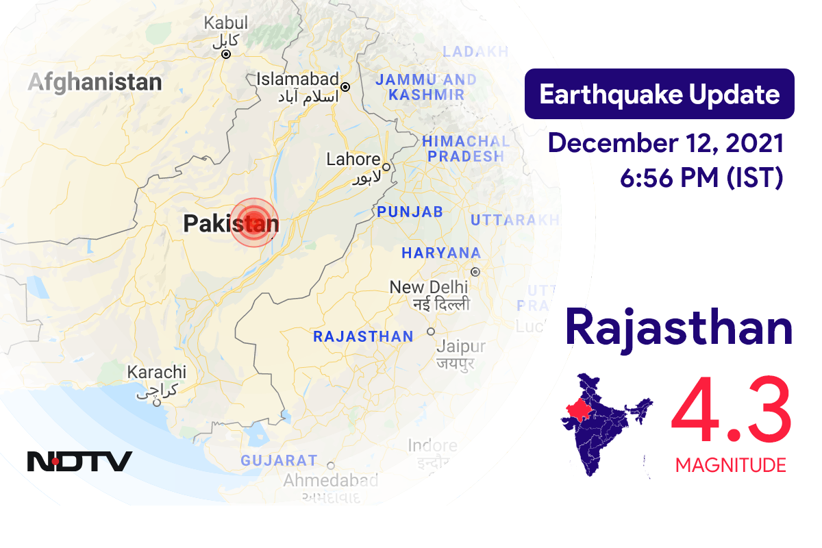 Rajasthan में Bikaner के निकट रिक्टर पैमाने पर 4.3 तीव्रता वाले भूकंप के झटके