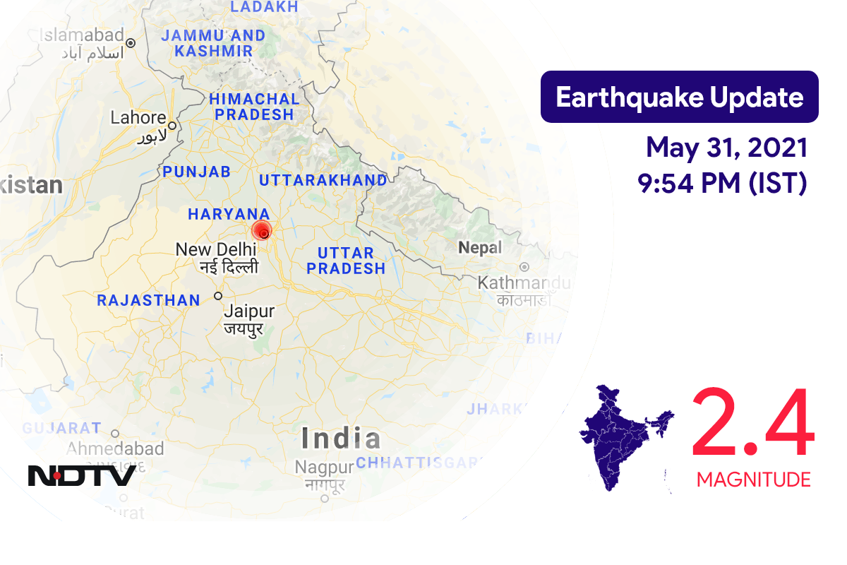 दिल्ली में 2.4 तीव्रता वाले भूकंप के झटके, रोहिणी इलाके में कंपन महसूस किया गया