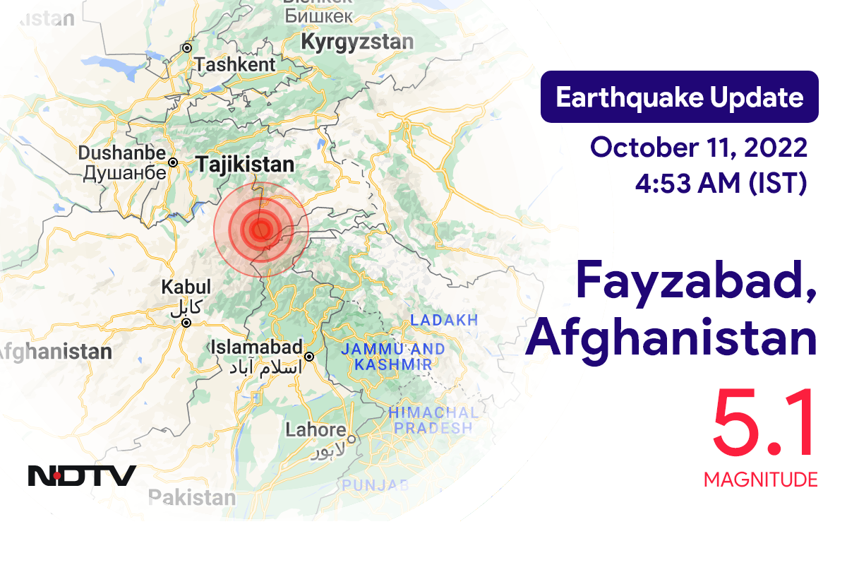 Fayzabad, Afghanistan के निकट 5.1 तीव्रता वाले भूकंप के झटके