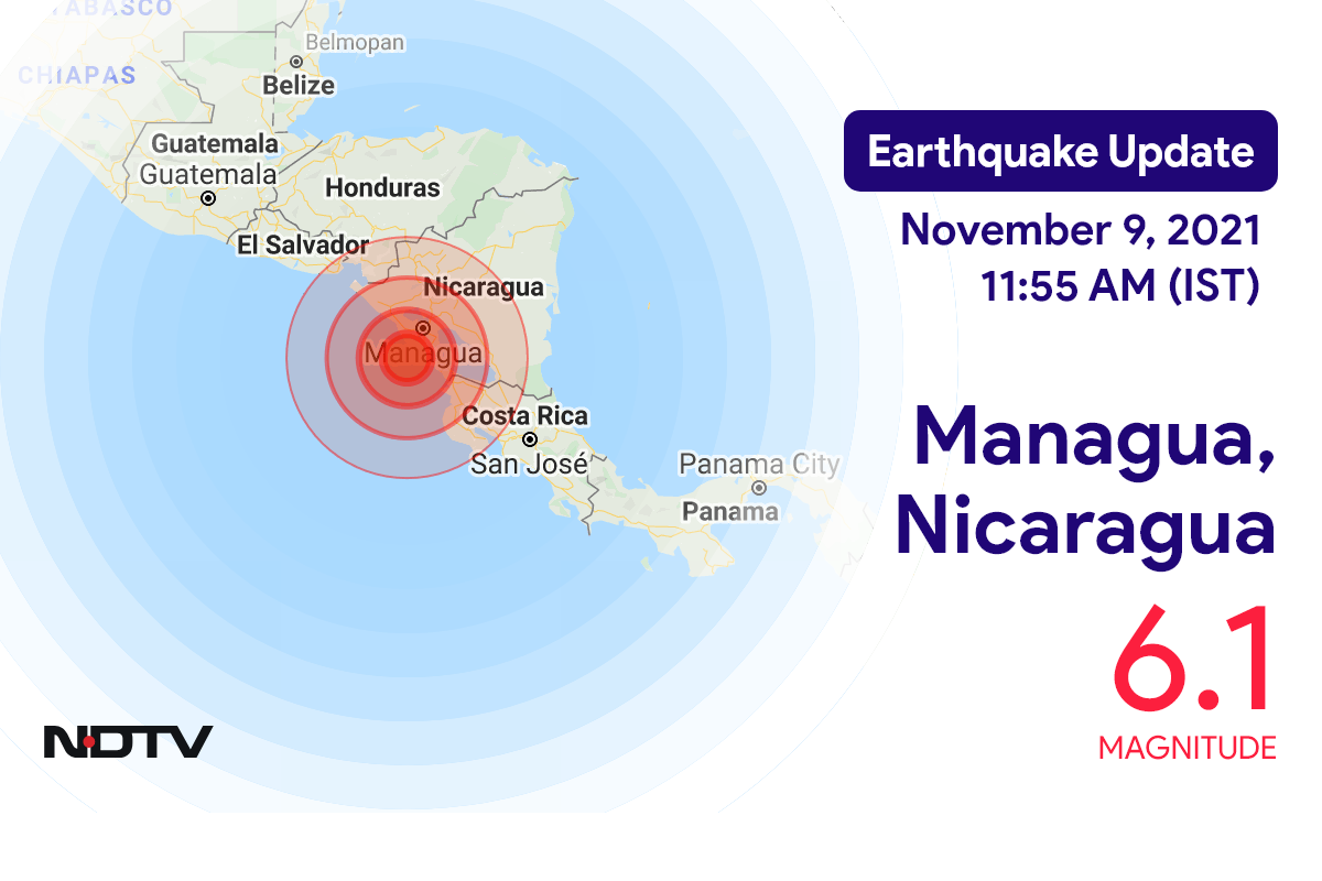 Managua, Nicaragua के निकट 6.1 तीव्रता वाले भूकंप के झटके