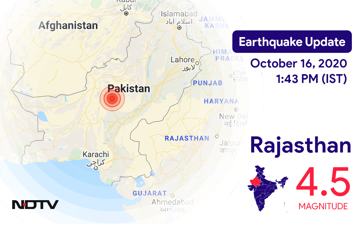 राजस्थान में बीकानेर के पास रिक्टर पैमाने पर 4.5 तीव्रता वाले भूकंप के झटके