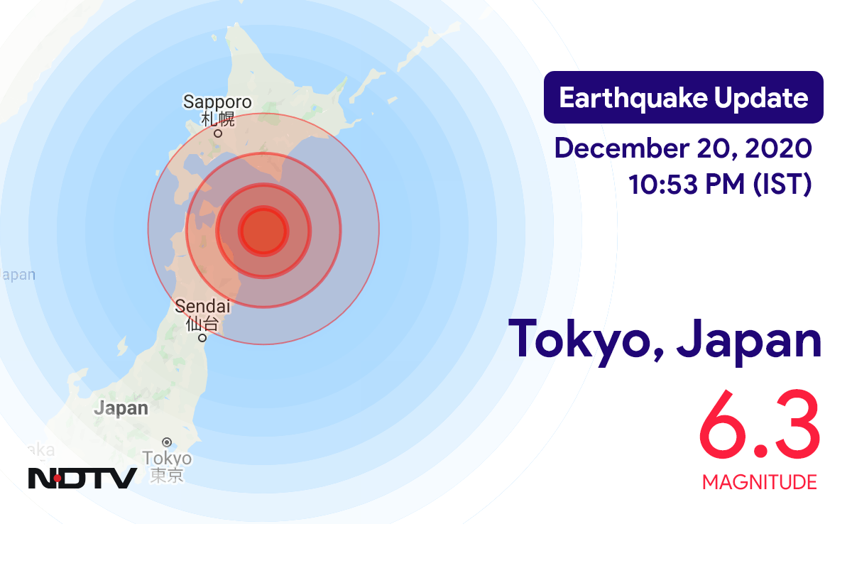 Tokyo, Japan के निकट 6.3 तीव्रता वाले भूकंप के झटके