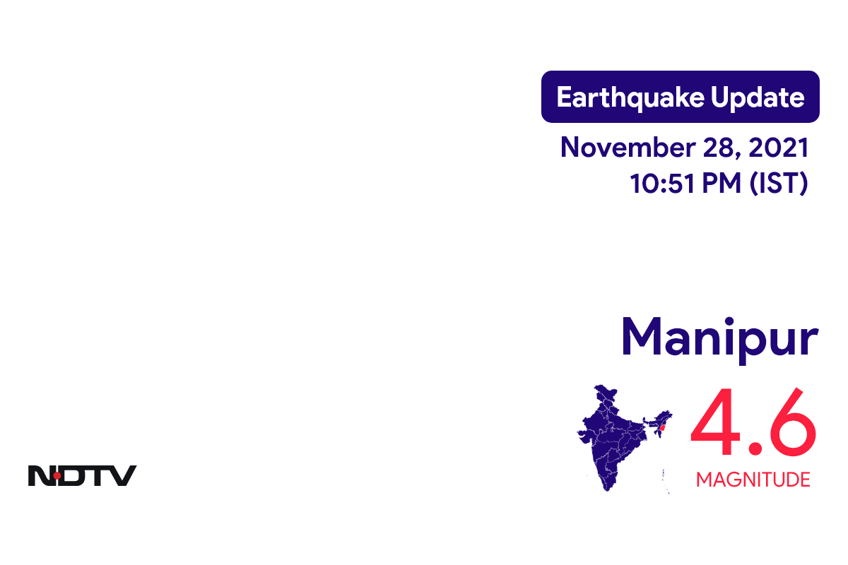 मनिपुर में मोइरांग के निकट रिक्टर पैमाने पर 4.6 तीव्रता वाले भूकंप के झटके