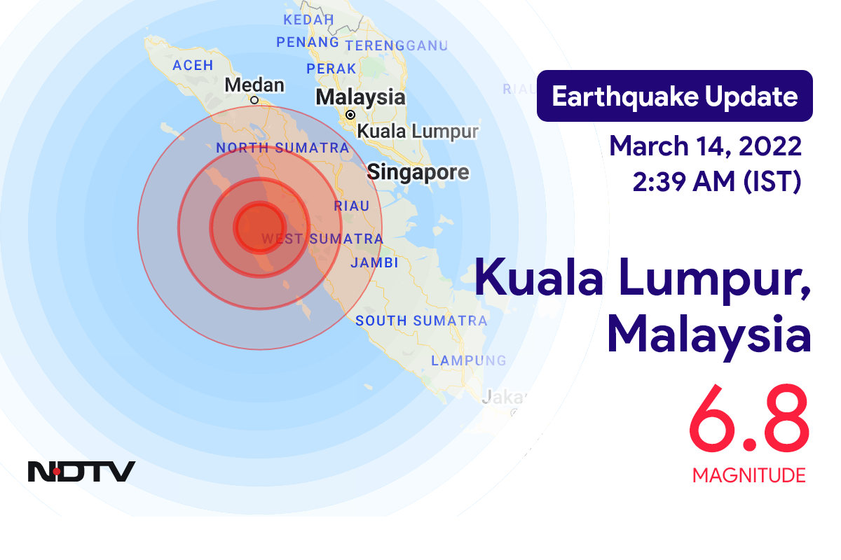 Kuala Lumpur, Malaysia के निकट 6.8 तीव्रता वाले भूकंप के झटके