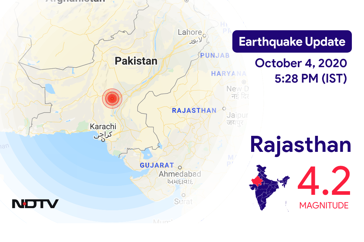 Rajasthan में Jodhpur के निकट रिक्टर पैमाने पर 4.2 तीव्रता वाले भूकंप के झटके