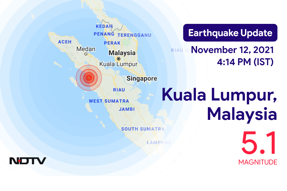 मलेशिया में कुआलालंपुर के निकट 5.1 तीव्रता वाले भूकंप के झटके