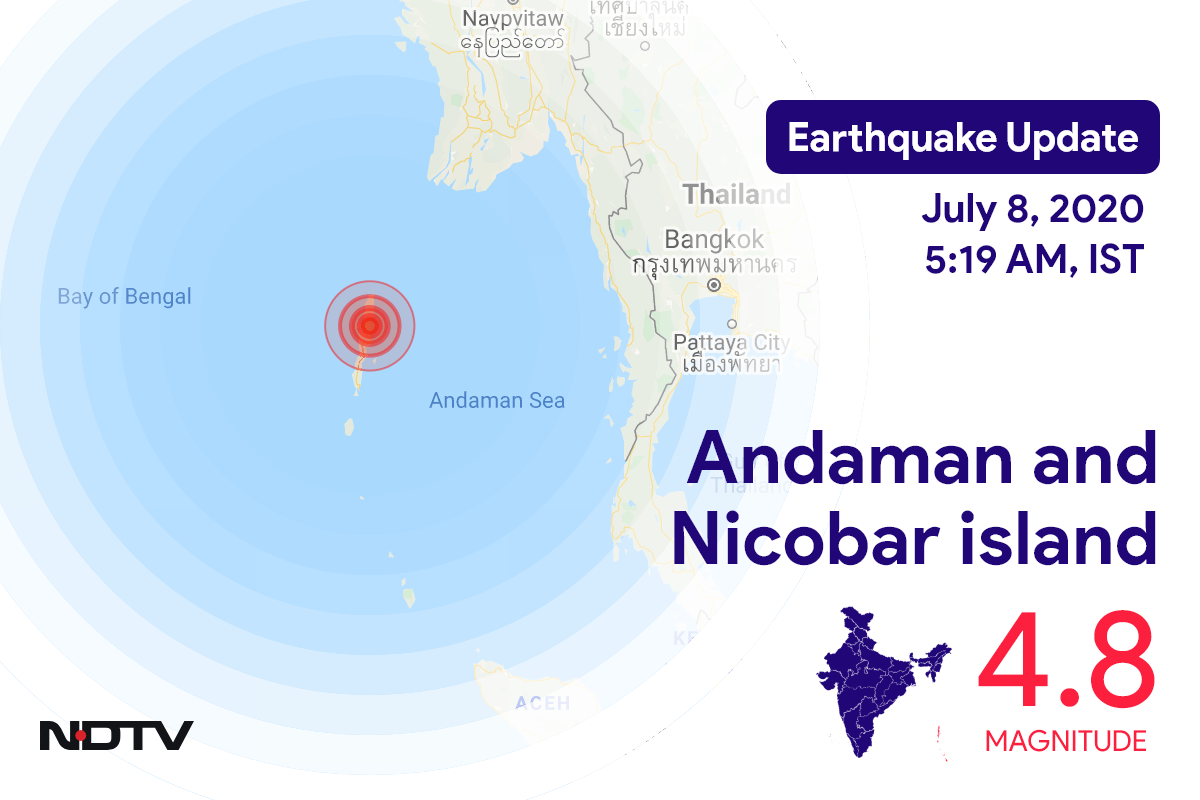 4.8 Intensity Earthquake Near Andaman And Nicobar's Diglipur