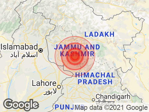 Jammu and Kashmir में Katra के निकट रिक्टर पैमाने पर 5.1 तीव्रता वाले भूकंप के झटके