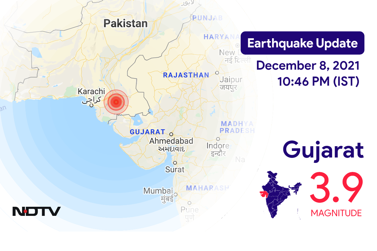 Gujarat में Dwarka के निकट रिक्टर पैमाने पर 3.9 तीव्रता वाले भूकंप के झटके