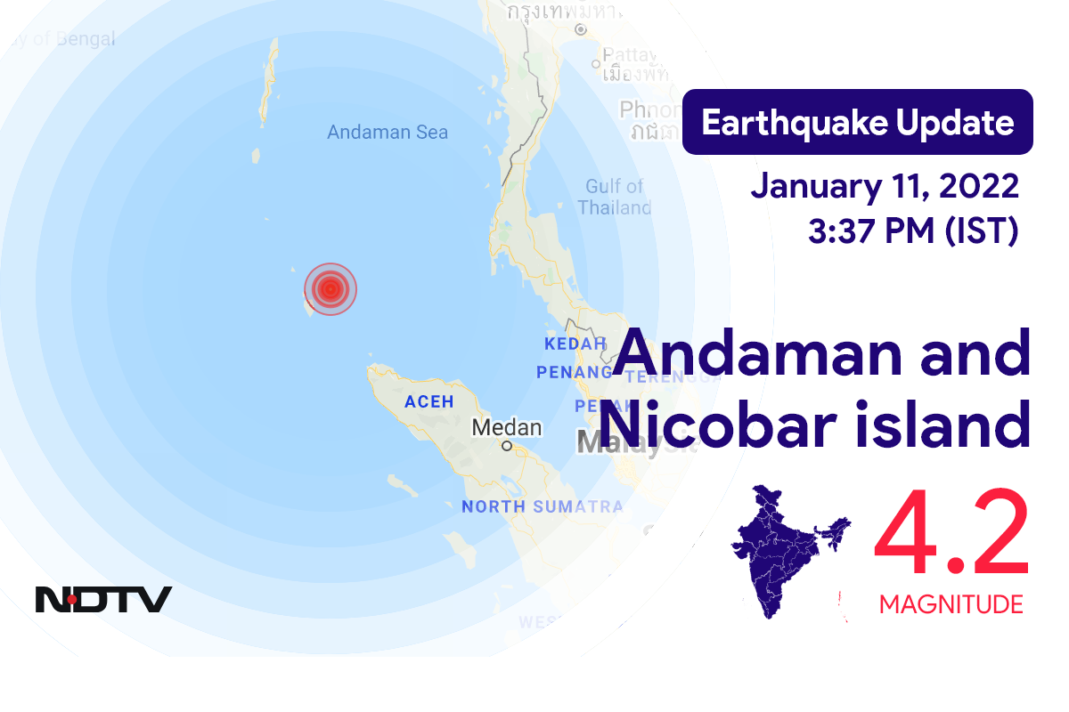 Andaman and Nicobar island में Campbell Bay के निकट रिक्टर पैमाने पर 4.2 तीव्रता वाले भूकंप के झटके