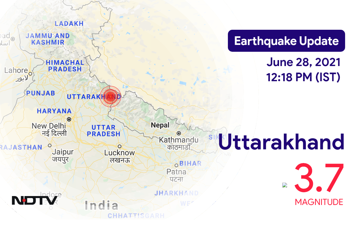 Uttarakhand में Daranti के निकट रिक्टर पैमाने पर 3.7 तीव्रता वाले भूकंप के झटके