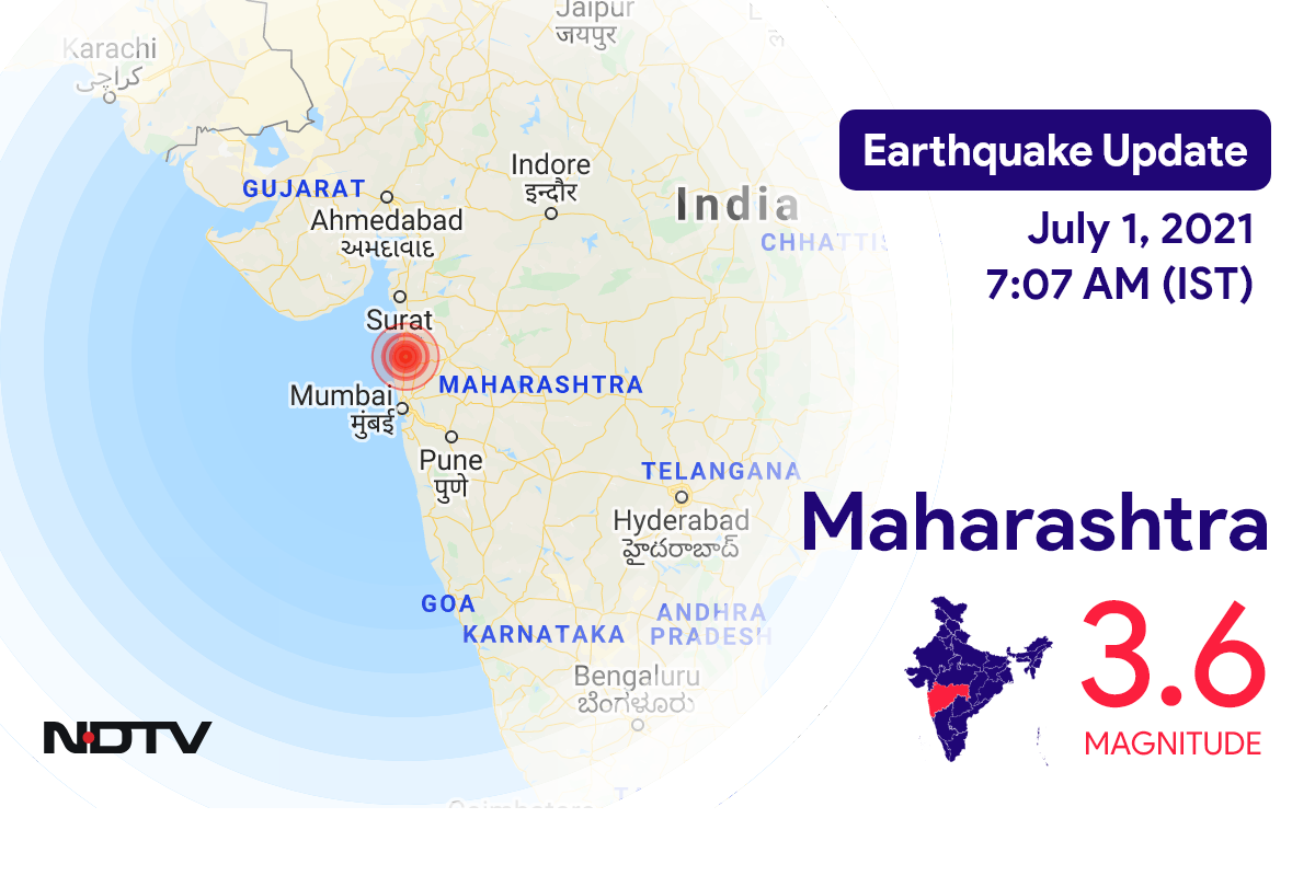 Maharashtra में Nashik के निकट रिक्टर पैमाने पर 3.6 तीव्रता वाले भूकंप के झटके
