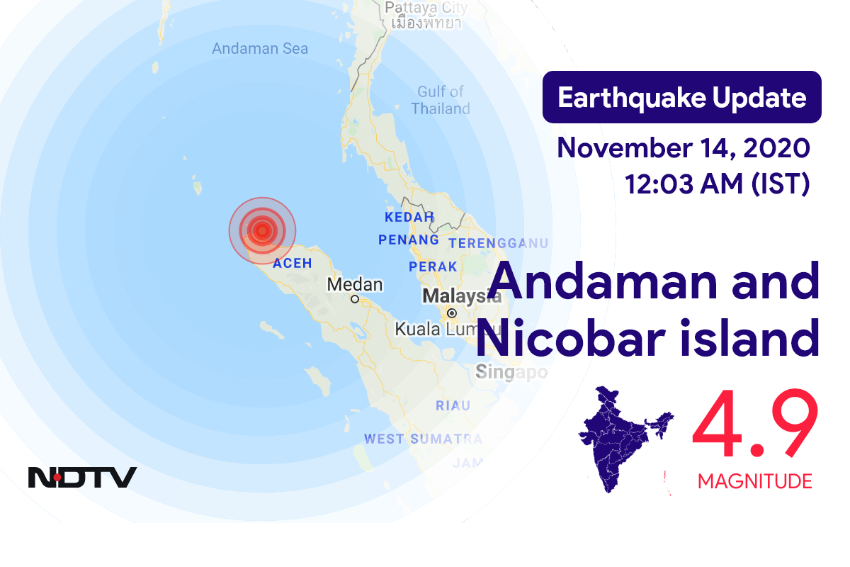 4.9 Magnitude Earthquake Strikes In Andaman And Nicobar Island