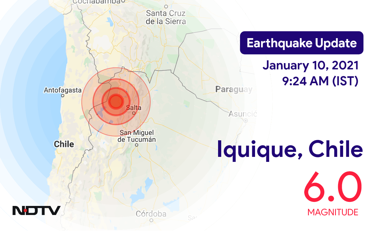 Earthquake With Magnitude 6 Strikes Near Chile's Iquique