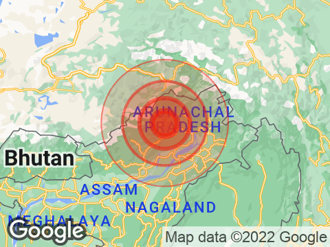 अरुणाचल प्रदेश में बासर के निकट रिक्टर पैमाने पर 5.7 तीव्रता वाले भूकंप के झटके
