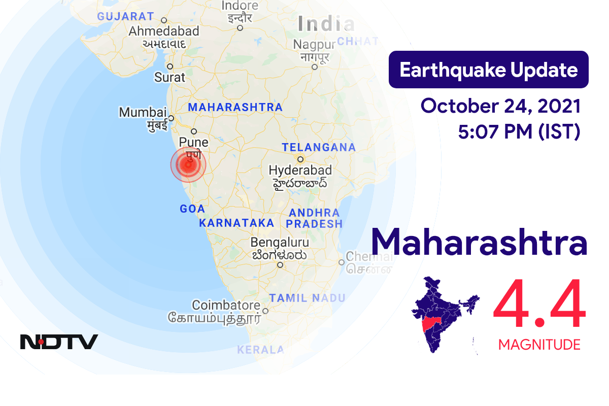 Maharashtra में Kolhapur के निकट रिक्टर पैमाने पर 4.4 तीव्रता वाले भूकंप के झटके