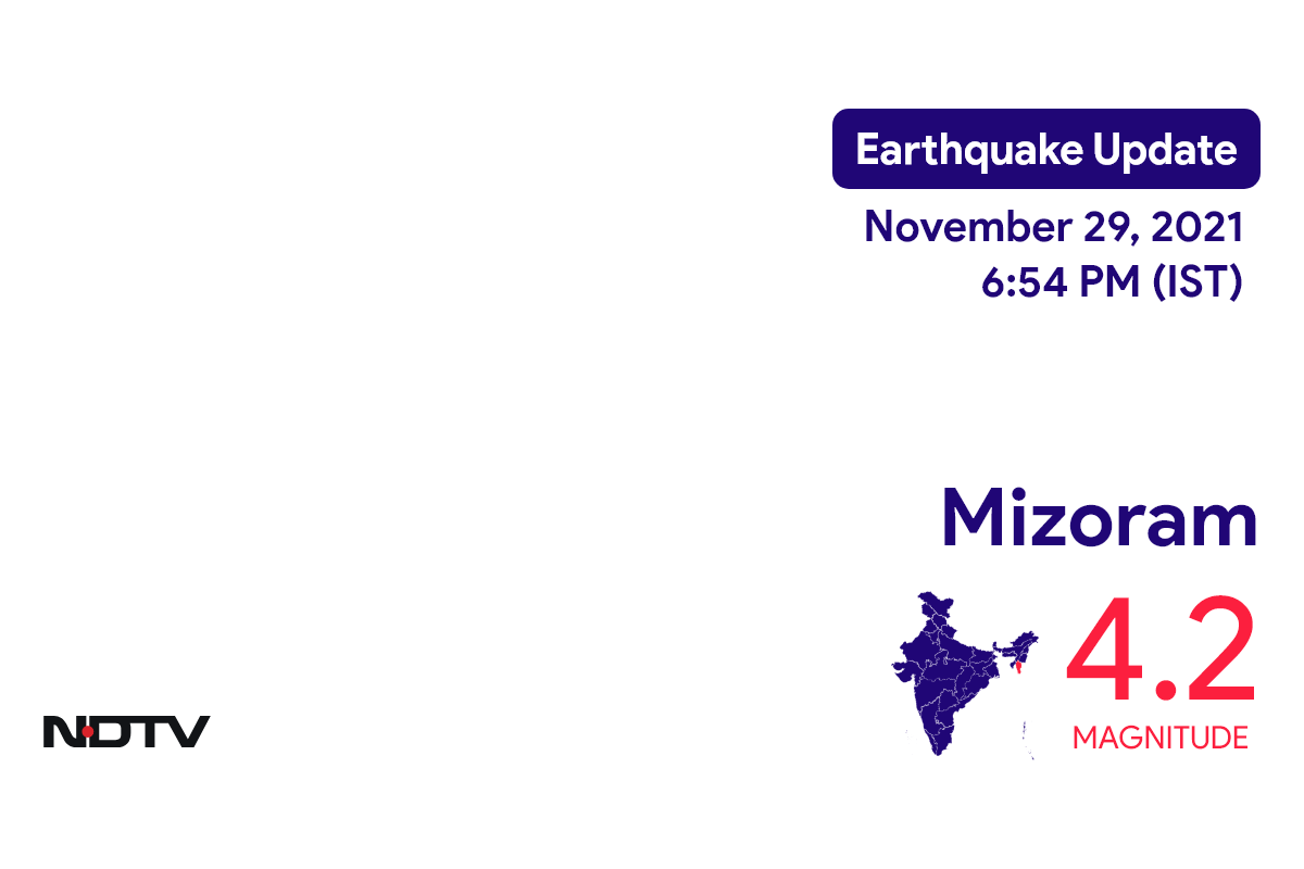 Mizoram में Champhai के निकट रिक्टर पैमाने पर 4.2 तीव्रता वाले भूकंप के झटके