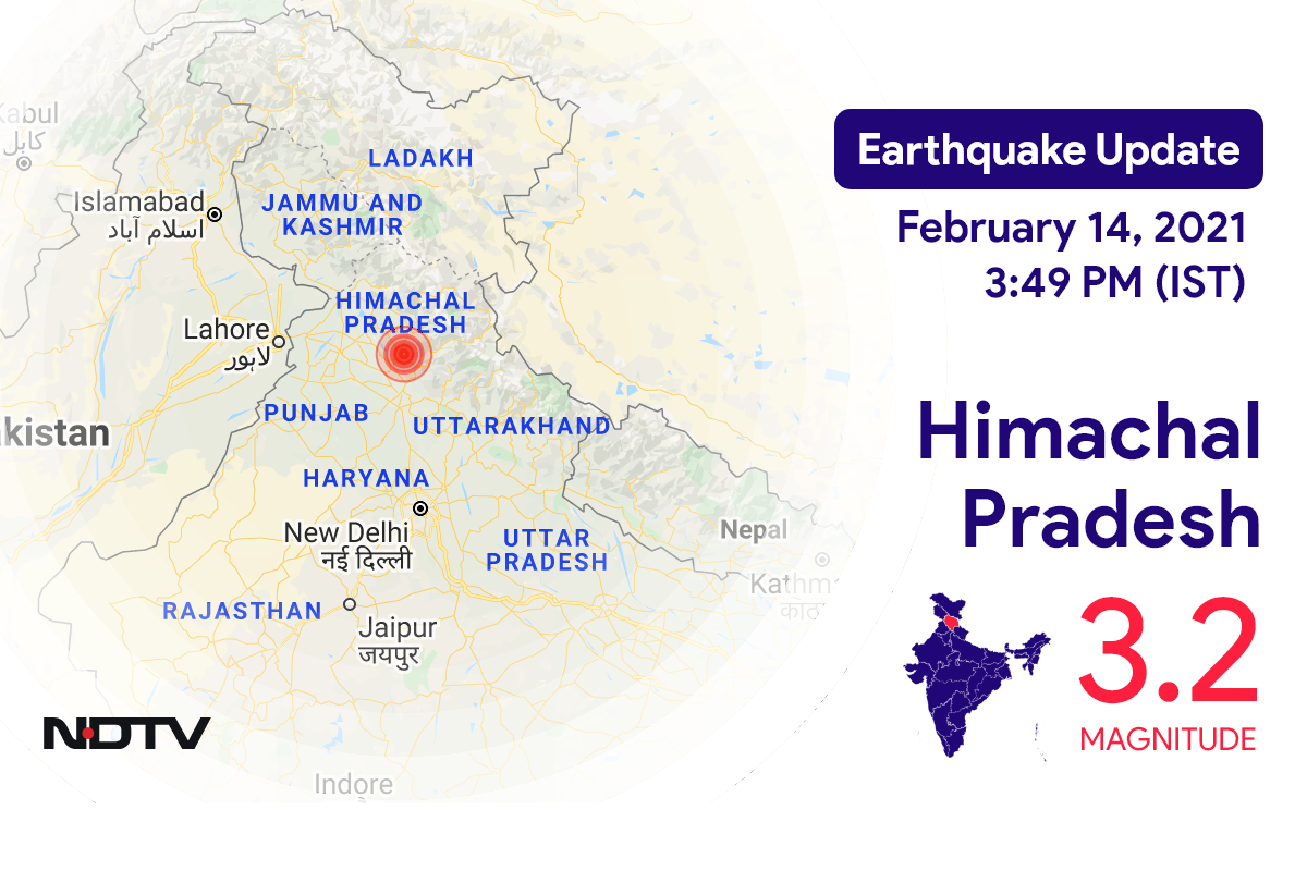 हिमाचल प्रदेश में मंडी के निकट रिक्टर पैमाने पर 3.2 तीव्रता वाले भूकंप के झटके