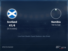 Scotland vs Namibia: ICC T20 World Cup 2021 Live Cricket Score, Live Score Of Today's Match on NDTV Sports