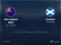 New Zealand vs Scotland: ICC T20 World Cup 2021 Live Cricket Score, Live Score Of Today's Match on NDTV Sports