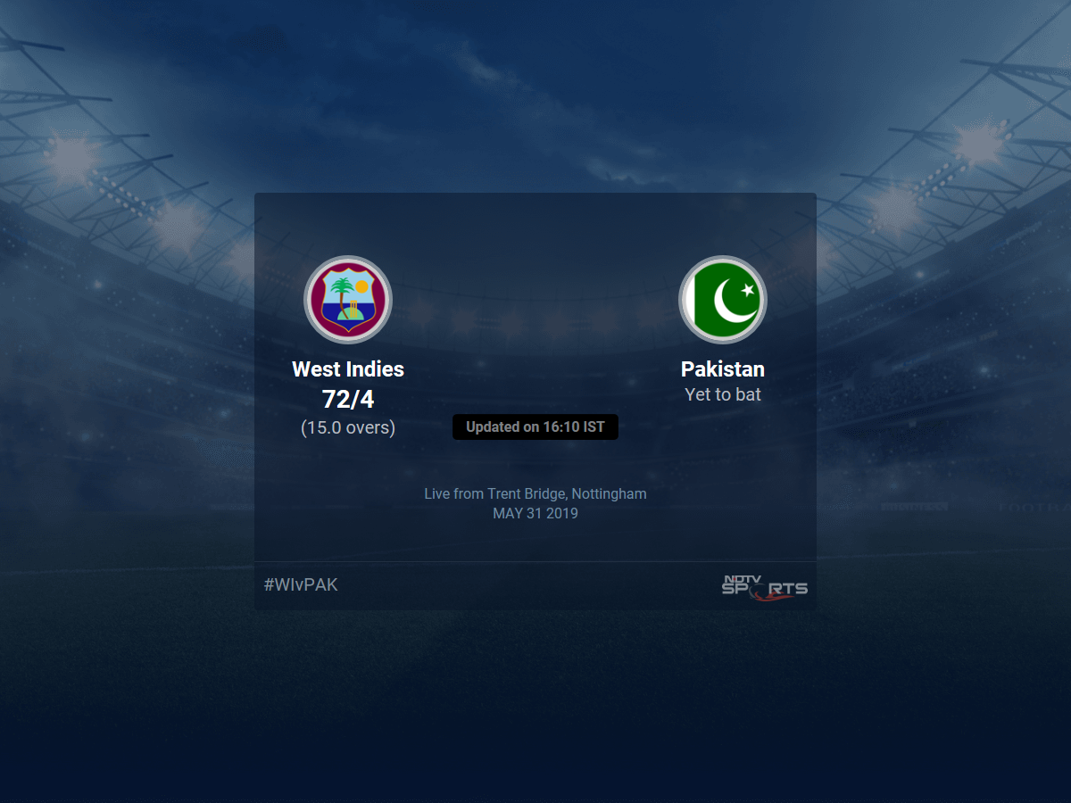 West Indies vs Pakistan Live Score, Over 11 to 15 Latest Cricket Score, Updates