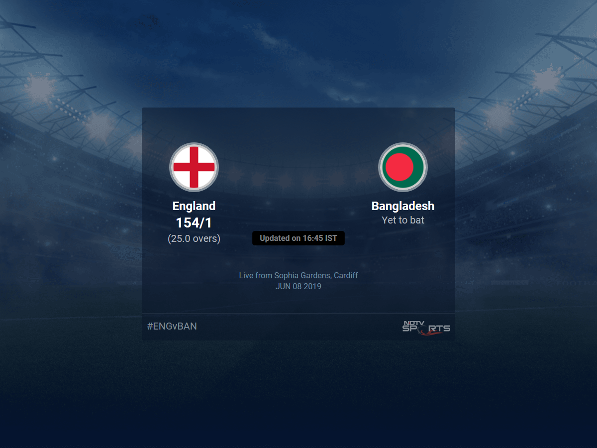 England vs Bangladesh Live Score, Over 21 to 25 Latest Cricket Score, Updates