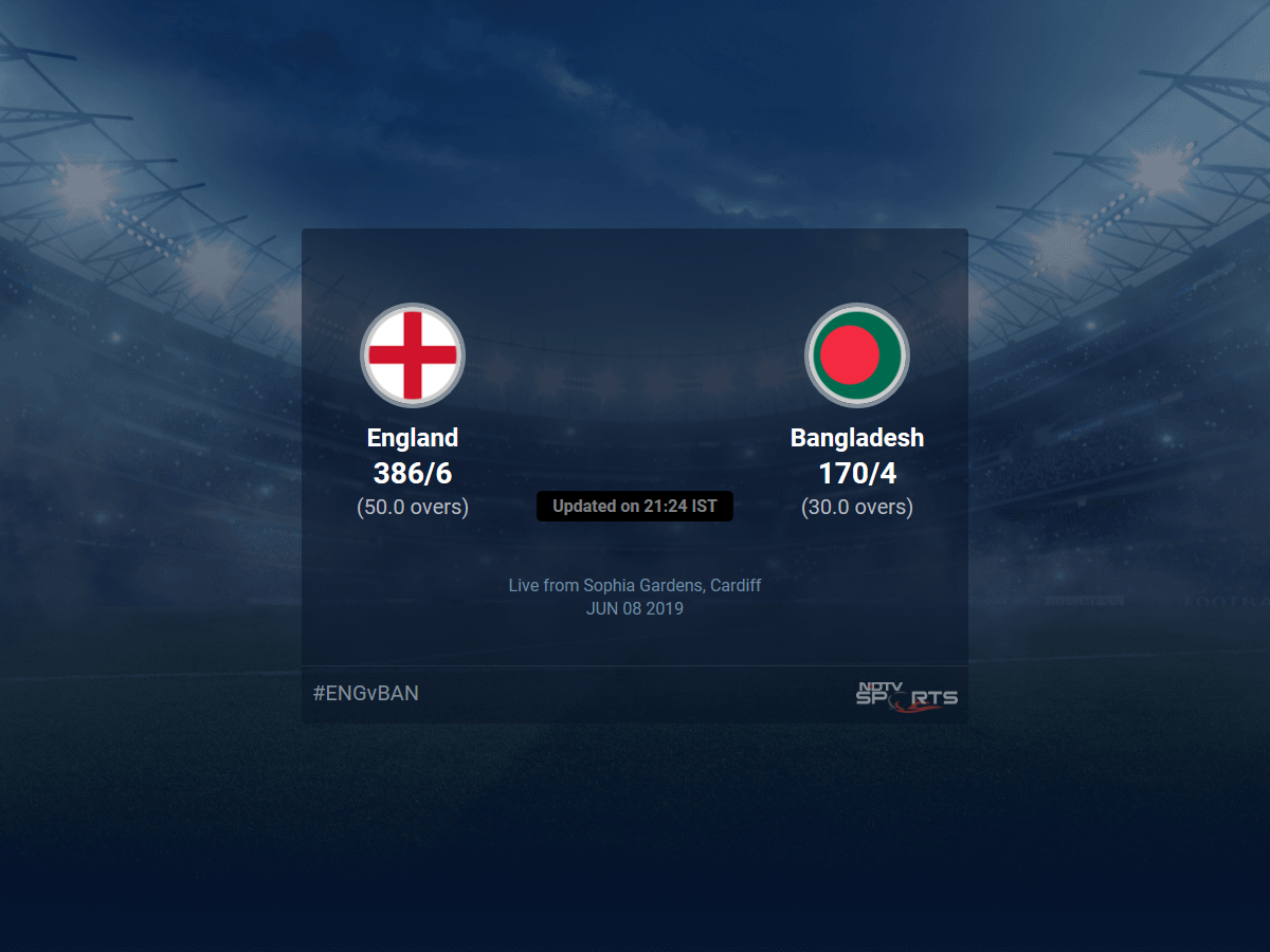 England vs Bangladesh Live Score, Over 26 to 30 Latest Cricket Score, Updates