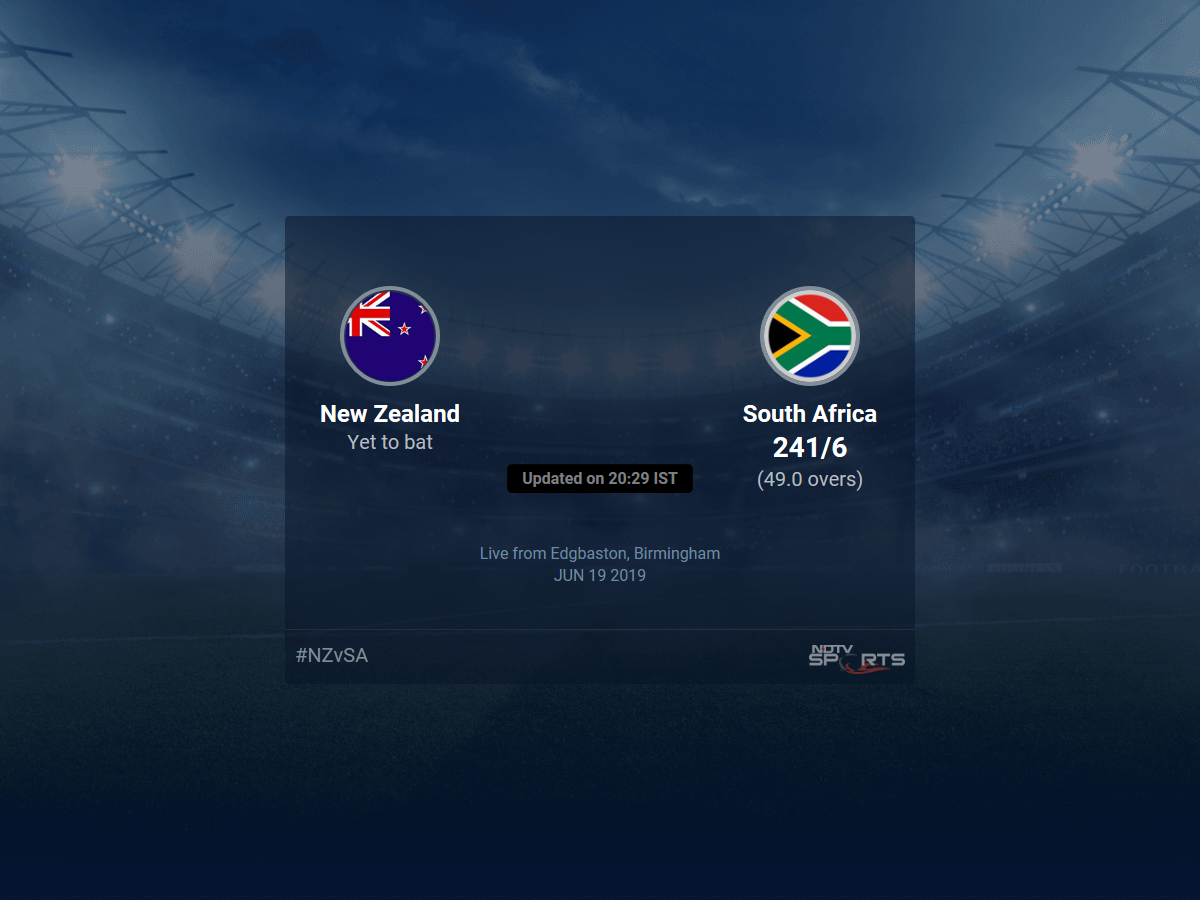 New Zealand vs South Africa live score over Match 25 ODI 46 50 updates