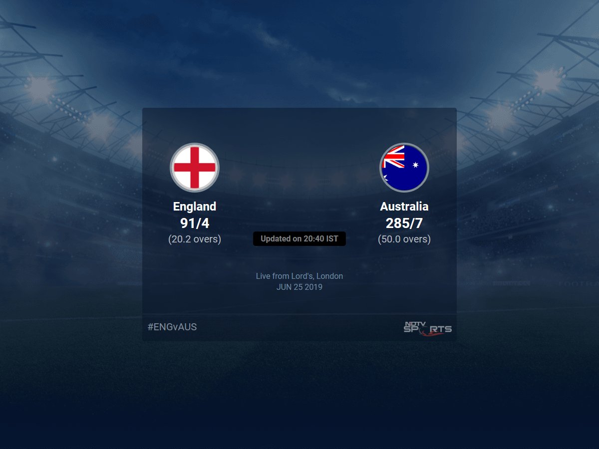 England vs Australia Live Score, Over 16 to 20 Latest Cricket Score, Updates