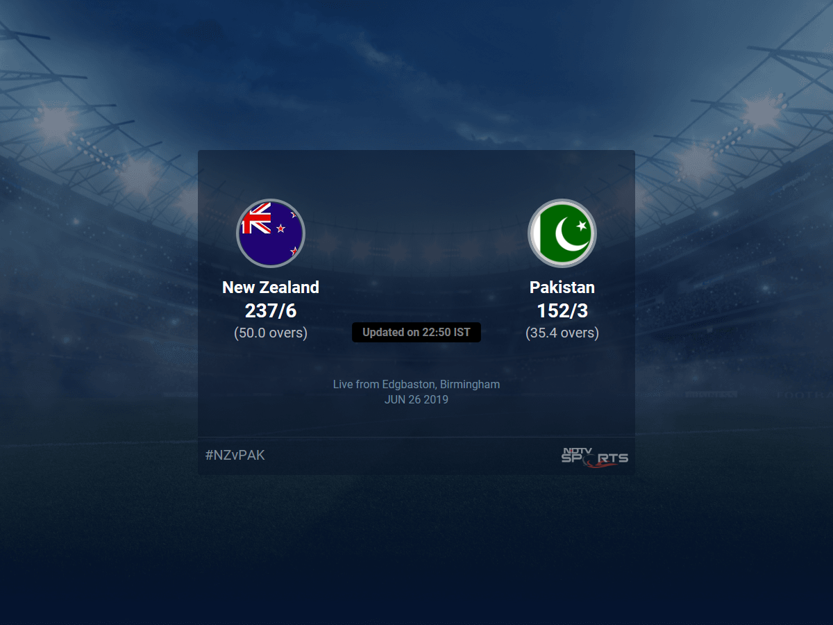 New Zealand vs Pakistan live score over Match 33 ODI 31 35 updates