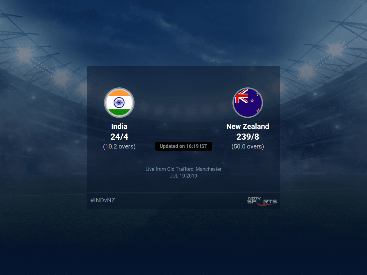 today cricket match india versus new zealand live score