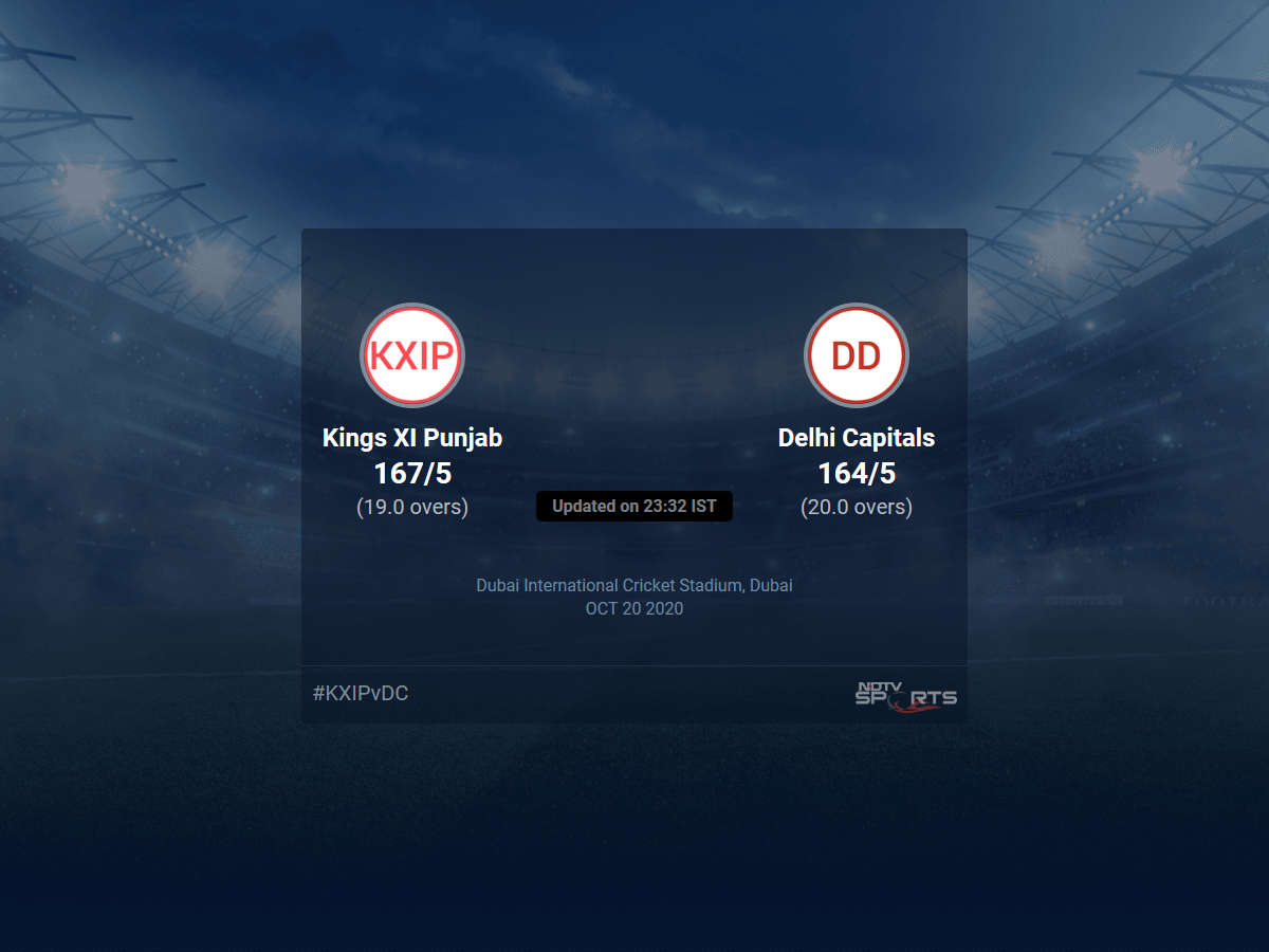 Kings XI Punjab vs Delhi Capitals live score over Match 38 ...