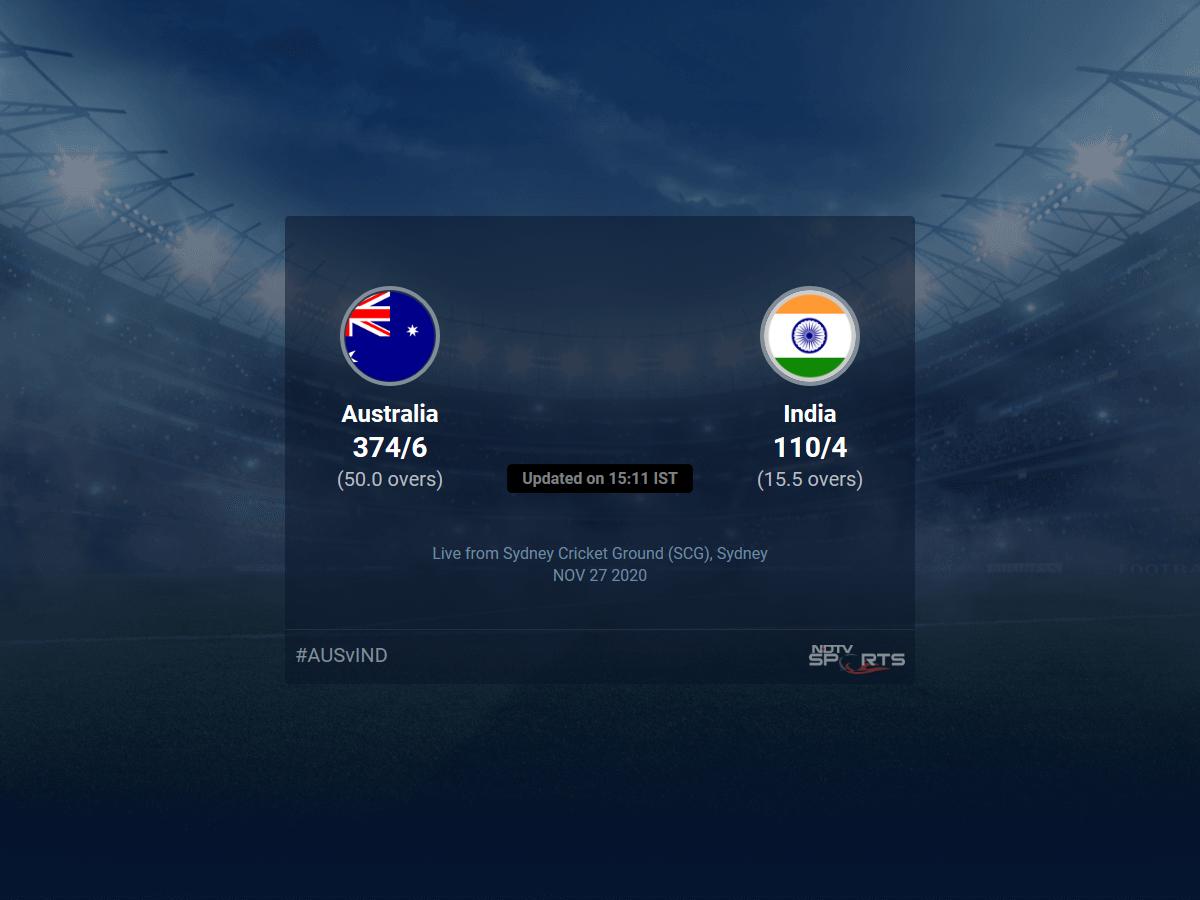 Australia vs India live score over 1st ODI ODI 11 15 updates Cricket News