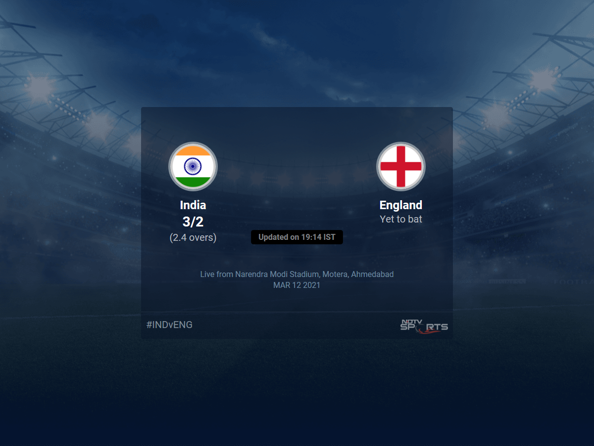 India vs England 1 T20 IT 20 1 5 Live score on update