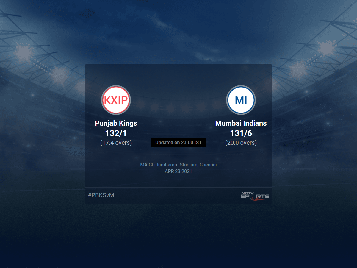 Punjab Kings Vs Mumbai Indians Live Score On The Game 17 T 16 Updates Cricket News Uk Time News