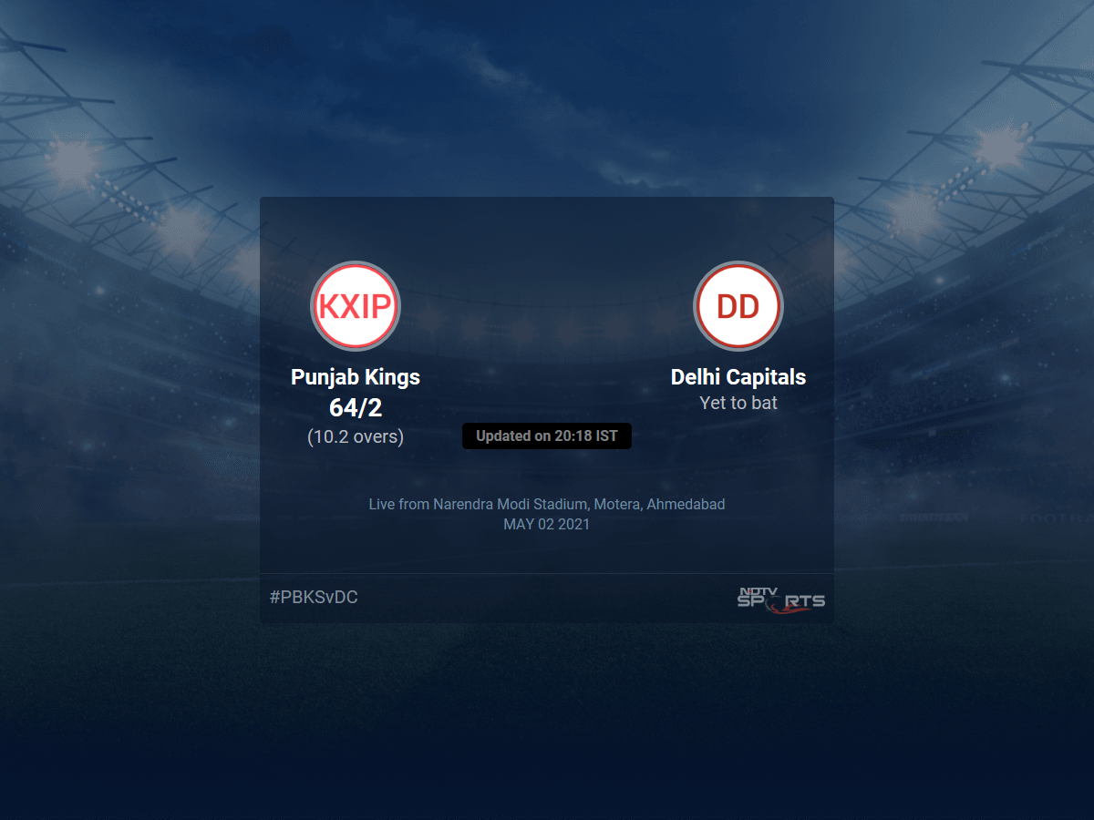 Punjab Kings vs Delhi Capitals Live Score Ball by Ball, IPL 2021 Live Cricket Score Of Today's Match on NDTV Sports