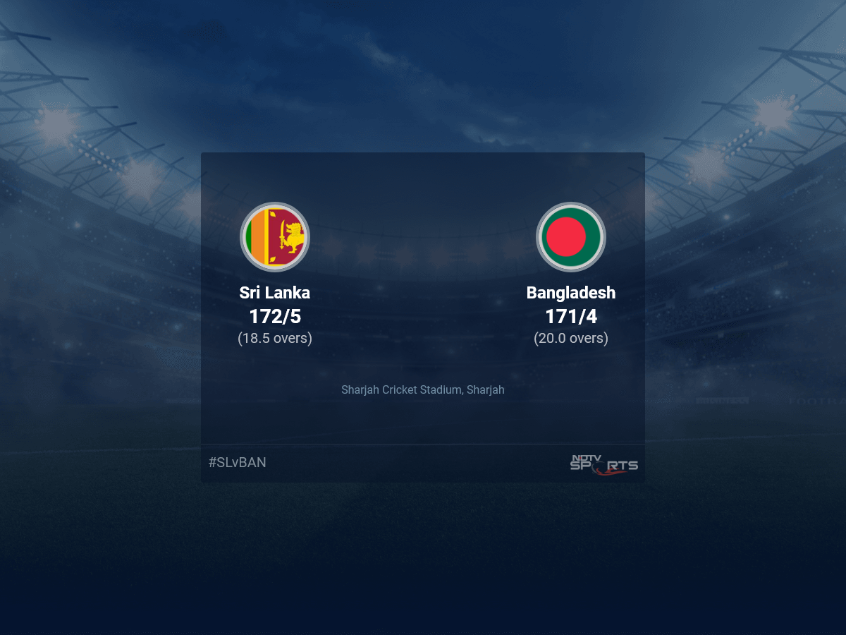 Sri Lanka vs Bangladesh Live Score Ball by Ball, ICC T20 World Cup 2021 Live Cricket Score Of Today's Match on NDTV Sports